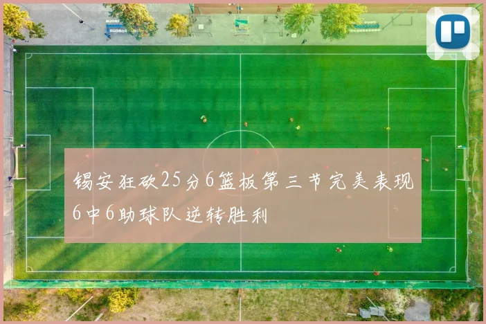 锡安狂砍25分6篮板第三节完美表现6中6助球队逆转胜利
